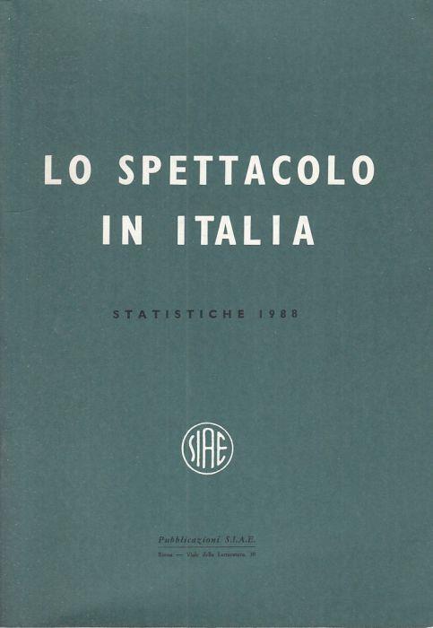Lo Spettacolo in Italia. Statistiche 1988 - copertina