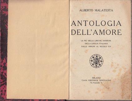 Antologia Dell'amore - copertina