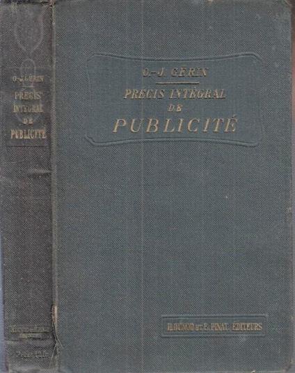 Precis Integral De Pubblicitè - Octave-Jacques Gerin - copertina