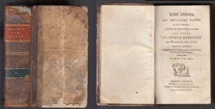 Rime Oneste Dè Migliori Poeti Tomo Primo - Angelo Mazzoleni - copertina