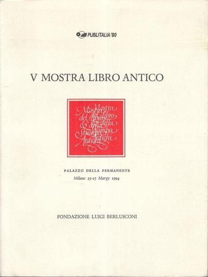 Catalogo: V Mostra Libro Antico - copertina