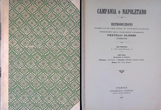 Campania e Napoletano. Riproduzioni Fratelli Alinari - Vittorio Alinari - copertina