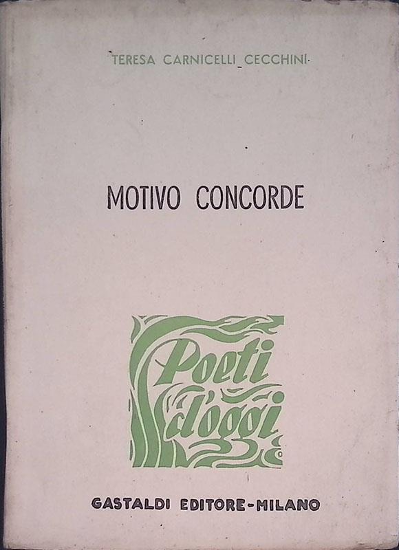 Motivo concorde. Sonetti