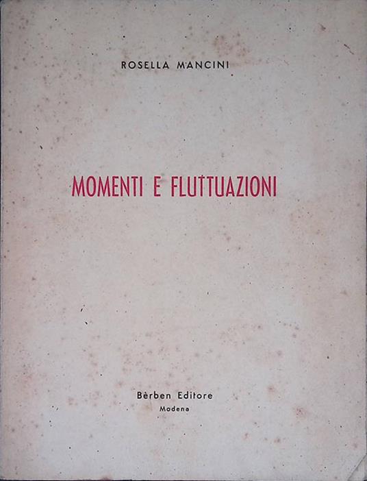 Momenti e fluttuazioni - Rosella Mancini - copertina