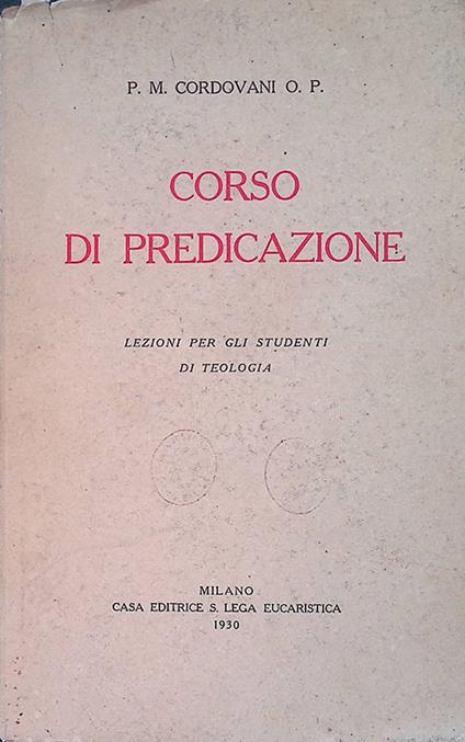 Corso di predicazione. Lezioni per gli studenti di teologia - copertina
