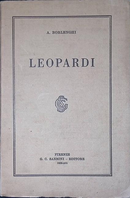 Leopardi - Carlo Borlenghi - copertina