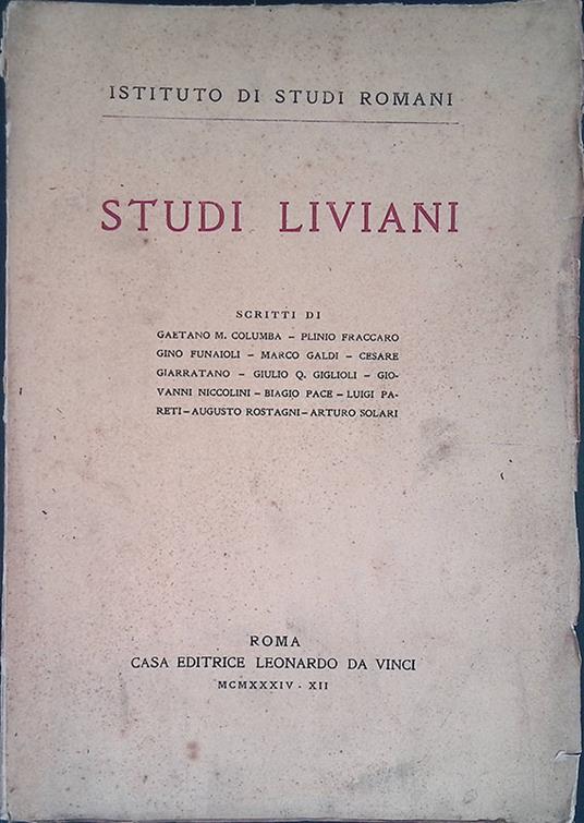 Studi Liviani - copertina