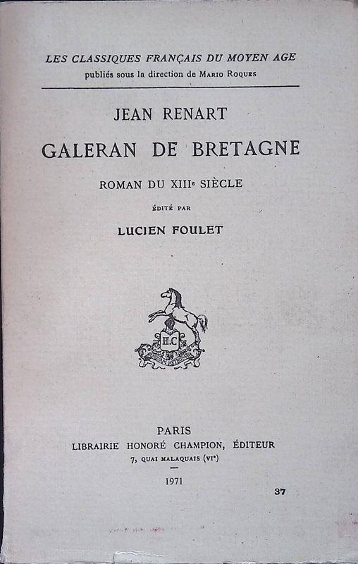 Jean Renart. Galeran de Bretagne