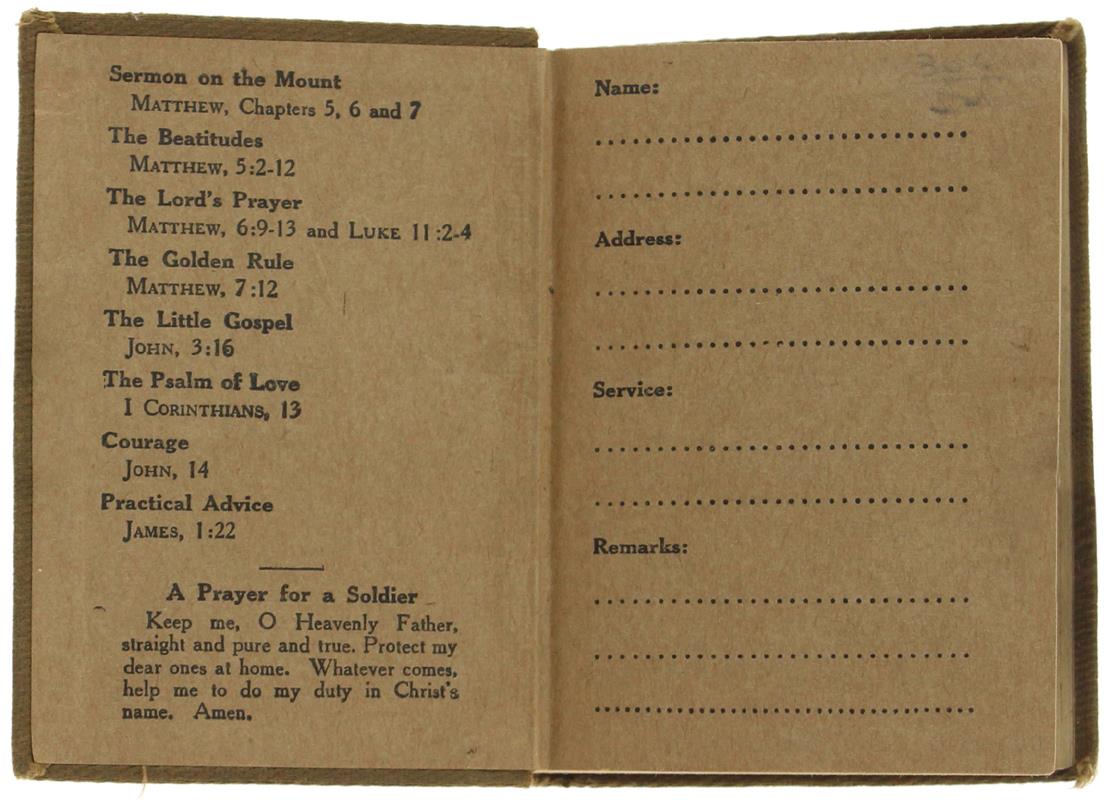 Wwi Soldiers Pocket Bible American Flag: New Testament