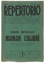 Maman Colibri'. Repertorio. Anno I - N. 3. 15 Dicembre 1920