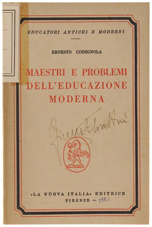 Maestri E Problemi Dell'educazione Moderna - Ernesto Codignola - copertina