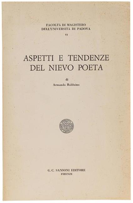 Aspetti E Tendenze Del Nievo Poeta - Armando Balduino - copertina