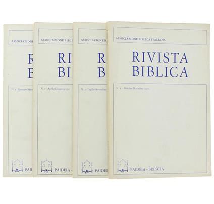Rivista Biblica. Annata 1970 Completa - copertina