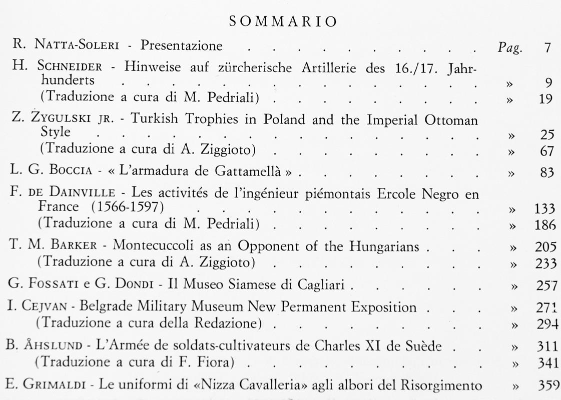 Armi Antiche. Bollettino Dell'accademia Di S.Marciano. Numero Speciale Per Il 6° Congresso Dell'associazione Internazionale Dei Musei D'armi E Di Storia Militare