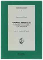 Fondo Giuseppe Rensi. Inventario Con Una Scelta Di Lettere Inedite