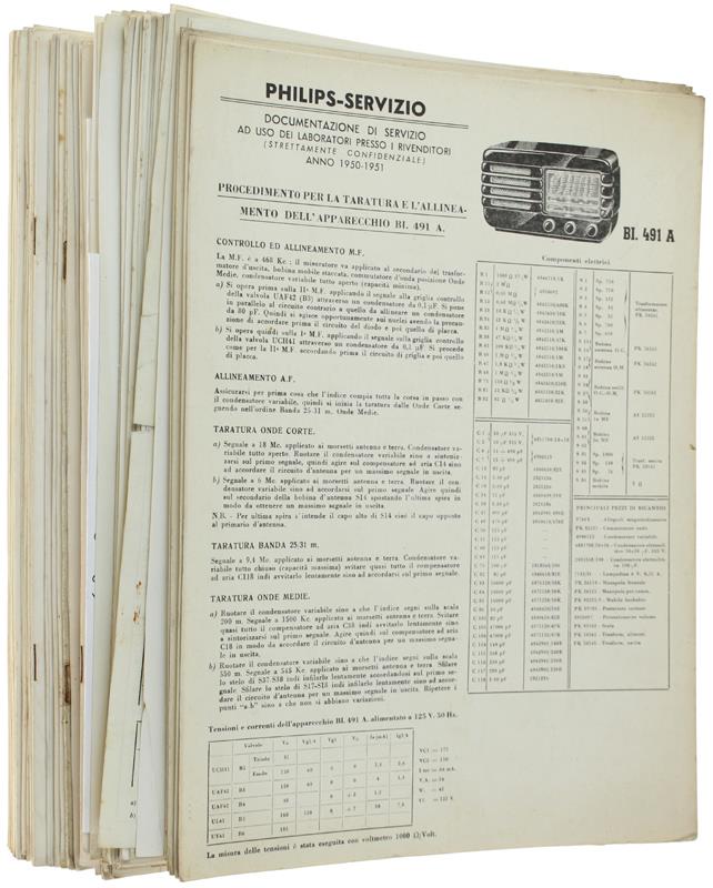 Philips [Radio E Altri Prodotti]- Documentazione Di Servizio Ad Uso Dei Laboratori Presso I Rivenditori (Strettamente Confidenziale)