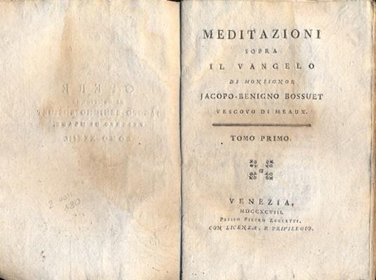 Meditazioni sopra il Vangelo. Tomo I e II - copertina