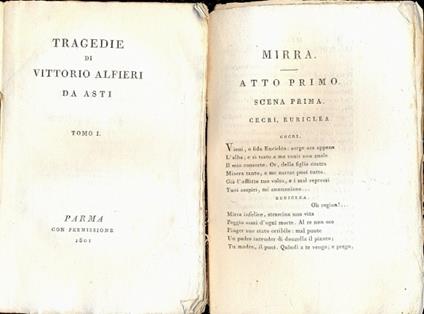 Tragedie - Vittorio Alfieri - copertina