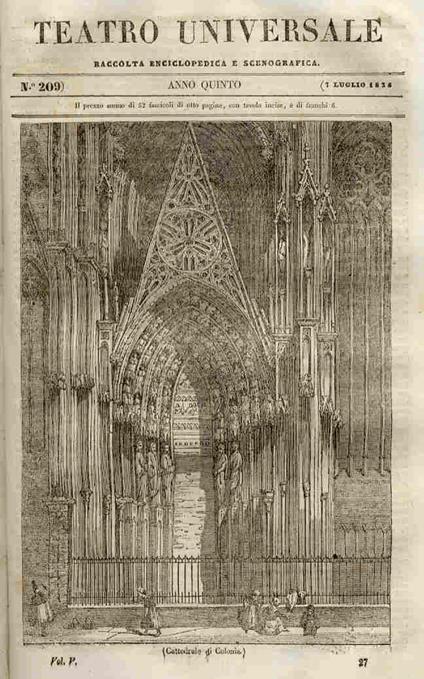 Teatro Universale. Raccolta enciclopedica e scenografica pubblicata da una società di libraj italiani - copertina