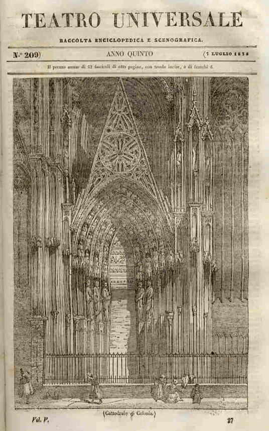 Teatro Universale. Raccolta enciclopedica e scenografica pubblicata da una società di libraj italiani - copertina