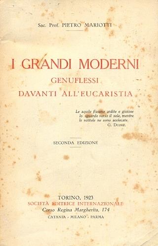 I grandi moderni genuflessi davanti all'eucaristia - Pietro Mariotti - copertina