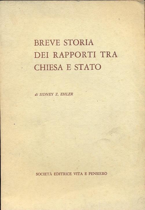 Breve storia dei rapporti tra Chiesa e Stato - copertina