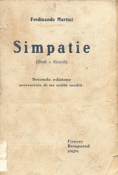 Simpatie. Studi e ricordi - Ferdinando Martini - copertina