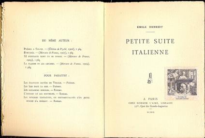 Petite suite italianne - Emile Henriot - copertina