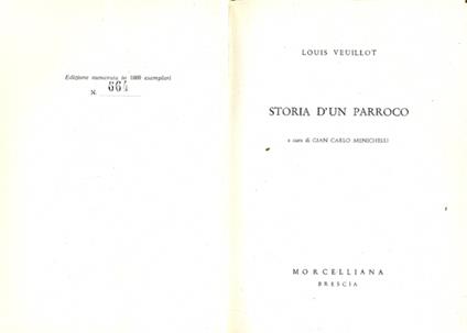 Storia d'un parroco - Louis Veuillot - copertina