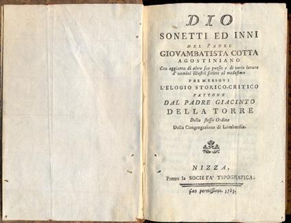 Dio, sonetti ed inni. Con aggiunta di altre poesie e di varie lettere d'uomini illustri scritte all'autore - copertina