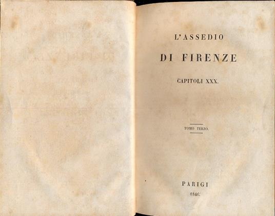 L' assedio di Firenze. 3° vol - copertina