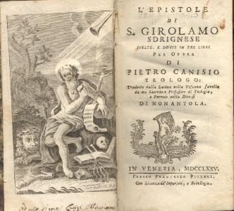 L' epistole di S. Girolamo Sdrignese scelte e divise in tre libri.Tradotto dalla latina nella toscana favella da un sacerdote professore di Teologia e Parroco nella Diocesi di Nonantola - copertina