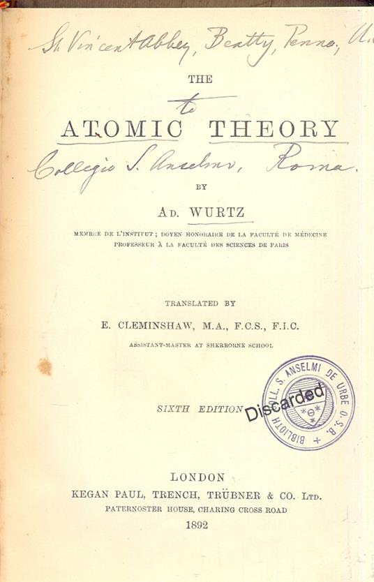 The atomic theory - copertina