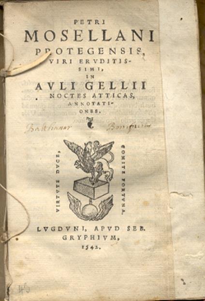 Auli Gellii Noctes Atticas, annotationes - copertina