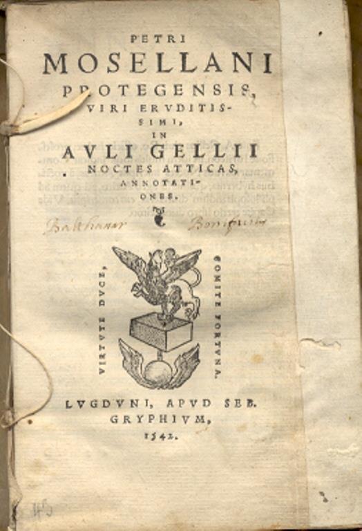Auli Gellii Noctes Atticas, annotationes - copertina