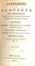 Invenzioni e scoperte più importanti colle epoche e dettagli relativi. Disposte per ordine alfabetico