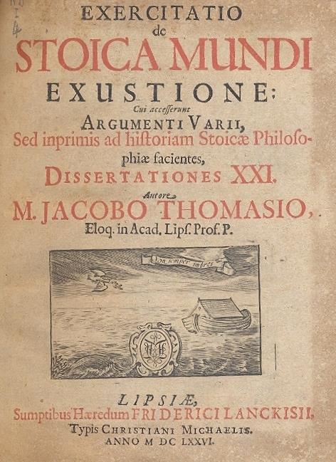 Exercitatio de Stoica Mundi exustione cui accesserunt argumenti varii, sed inprimis ad historiam stoicae philosophiae facientes dissertationes XXI - copertina