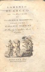 Lamento di Cecco di Varlungo. Colle note D'Orazio Marrini