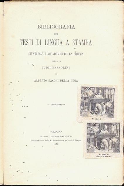 Bibliografia dei testi di lingua a stampa citati dagli accademici della Crusca - copertina