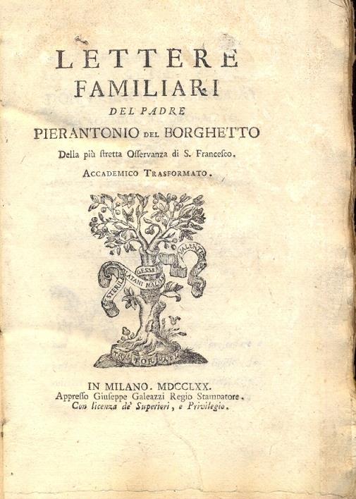 Lettere familiari - Pierantonio Del Borghetto - copertina