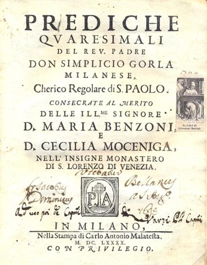 Prediche quaresimali - Simplicio Gorla - copertina