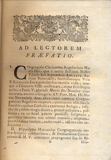 De Scriptoribus Congregationis Clericorum Regularium Matris Dei - copertina
