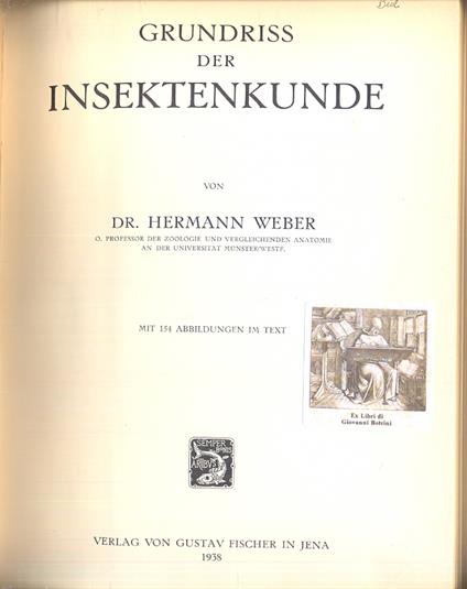 Grundriss der insektenkunde - copertina