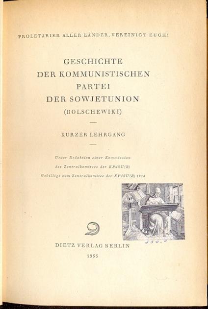 Geschichte Der Kommunistischen Partei Der Sowjetunion (Bolschewiki) - copertina