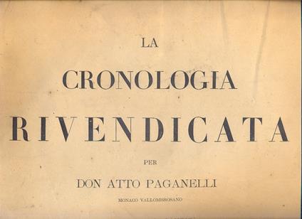 La cronologia rivendicata. Offerta a Sua Santità Leone XIII nella fausta occasione del Suo Giubileo Sacerdotale - copertina