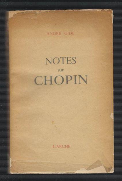 Notes Sur Chopin - André Gide - copertina
