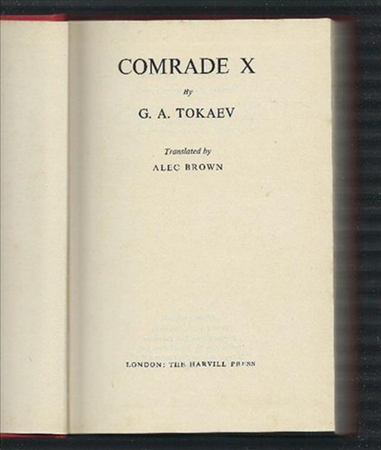 Comrade X - copertina