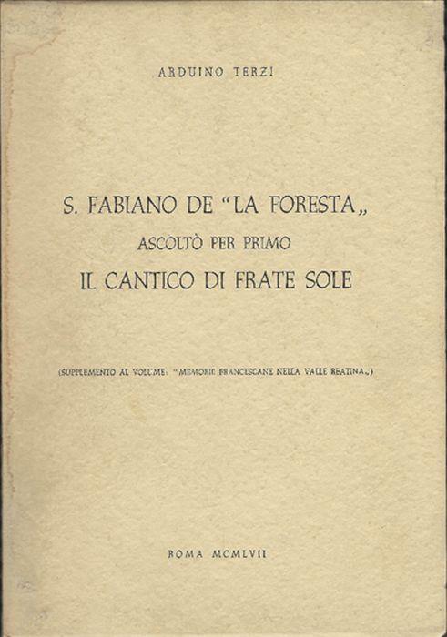 S. Fabiano De " La Foresta " Ascoltòper Primo Il Cantico Di Frate Sole - Arduino Terzi - copertina