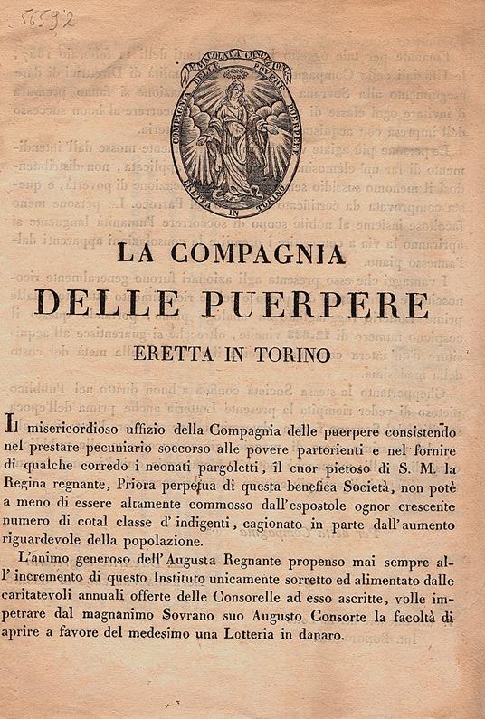 La compagnia delle puerpere eretta in Torino - copertina
