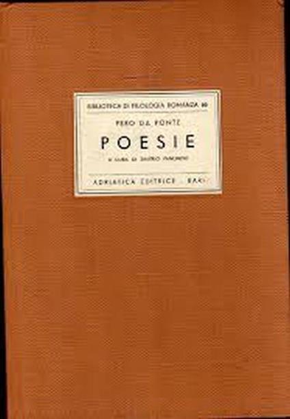 Poesie Di: Pero Da Ponte - copertina
